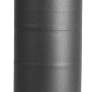 Gun suppressor in matte black for firearms.