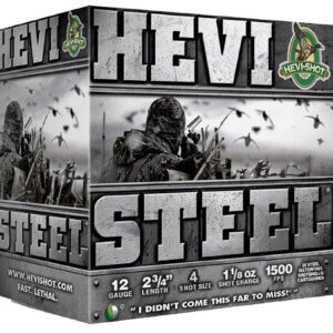 HEVI-Shot HS61224 HEVI-Steel  12Gauge 2.75" 1 1/8oz 4Shot 25 Per Box/10 Case