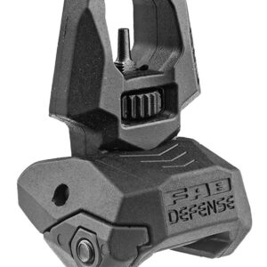 FAB Defense FXFBS Front Back-Up Sight  for AR-15/ M16/ M4 Low Folded Profile Spring-Locked Deployment Black Polymer & Metal