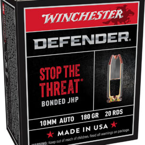 Winchester Ammo S10MMPDB Defender  10mmAuto 180gr Bonded Jacket Hollow Point 20 Per Box/10 Case