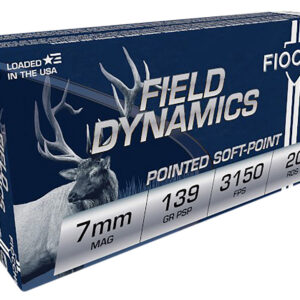 Fiocchi 7RMA Field Dynamics  7mmRemMag 139gr Pointed Soft Point 20 Per Box/10 Case