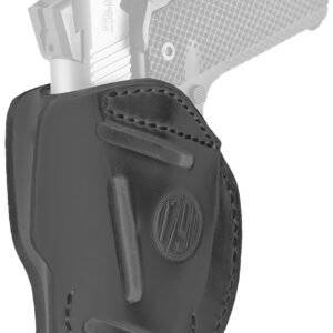 1791 Gunleather 3WH1SBLA 3-Way  IWB/OWB Size 01 Stealth Black Leather Belt Loop Fits 1911 3-4" Ambidextrous