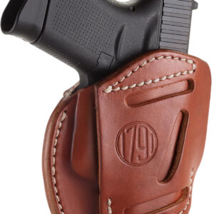 1791 Gunleather 3WH2CBRA 3-Way  IWB/OWB Size 02 Classic Brown Leather Belt Loop Compatible w/ Ruger LCP Compatible w/ Glock 42 Compatible w/ S&W Bodyguard Ambidextrous Hand