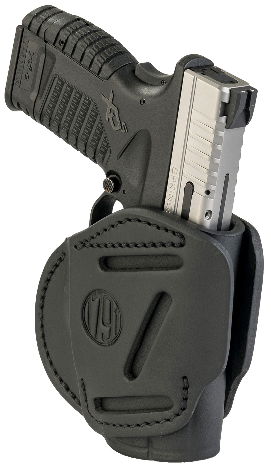 1791 Gunleather 3WH4SBLA 3-Way IWB/OWB Size 04 Stealth Black Leather Belt Loop Fits Walther PPS Fits Taurus G2C Fits Springfield XD/XDS Ambidextrous Hand