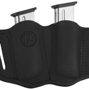 1791 Gunleather MAG21SBLA MAG2.1 Double Mag Holster Stealth Black Leather Belt Slide Belts 1.50" Wide Compatible w/ Single Stack Ambidextrous