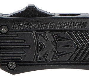CobraTec Knives SBCTK1SDS CTK-1  Small 2.75" OTF Drop Point Part Serrated D2 Steel Blade/ Black Aluminum Handle Features Glass Breaker Includes Pocket Clip