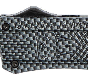CobraTec Knives MSCFTK1MDS CTK-1  Medium 3" OTF Drop Point Part Serrated D2 Steel Blade/ Carbon Fiber Aluminum Handle Features Glass Breaker Includes Pocket Clip