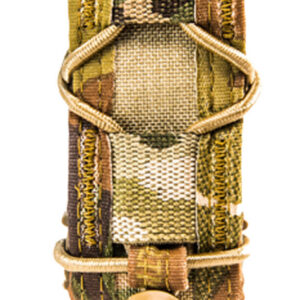 Tactical MOLLE pouch with camouflage pattern and adjustable straps.