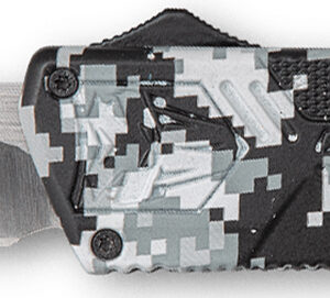 CobraTec Knives WDCCTLWDNS Lightweight 3.25" OTF Drop Point Plain D2 Steel Blade/Winter Digi Camo Aluminum Handle Includes Pocket Clip
