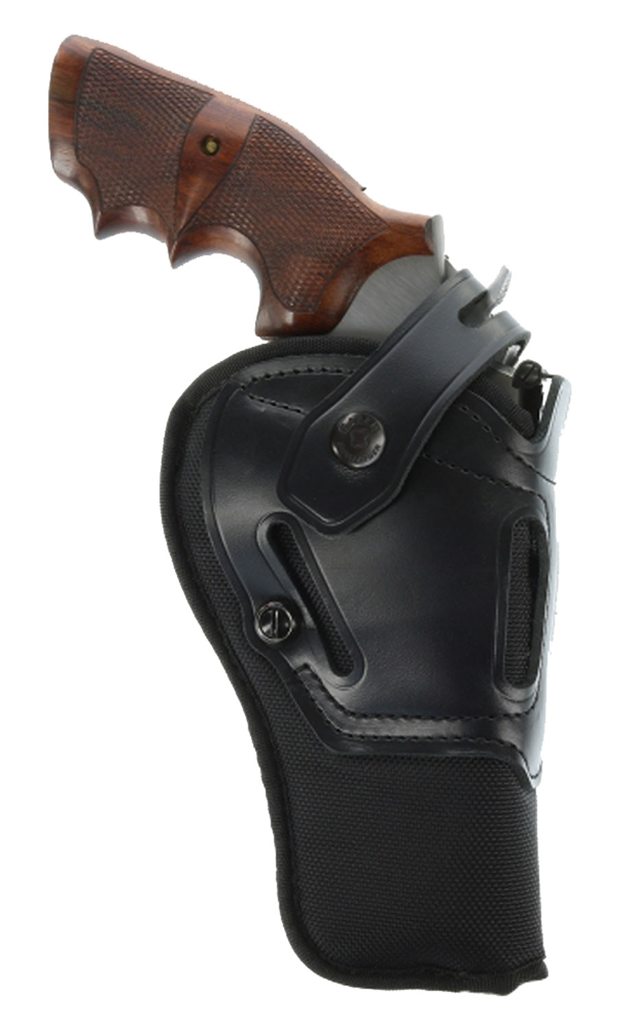 Galco SR44B Switchback OWB Black Leather Belt Slide Fits Ruger GP100/S&W K Frame Fits 4" Barrel Ambidextrous
