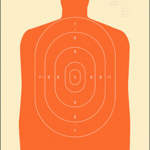 Action Target B27SORANGE100 Qualification Standard Silhouette Paper Hanging 24" x 45" Orange/White 100 Per Box