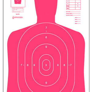 Action Target B27ERD100 Qualification High Visibility Fluorescent Silhouette Paper 23" x 35" Red/White 100 Per Box