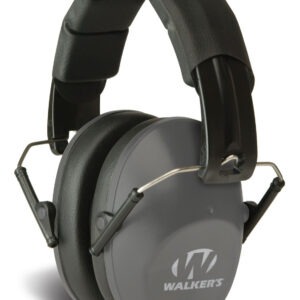 Walker's GWPFPM1GY Pro Low Profile Passive Muff 22 dB Over the Head Gray/Black Polymer