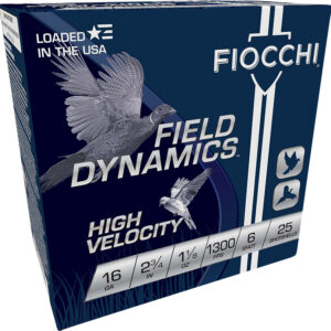 Fiocchi 16HV6 Field Dynamics High Velocity 16Gauge 2.75" 1 1/8oz 6Shot 25 Per Box/10 Case