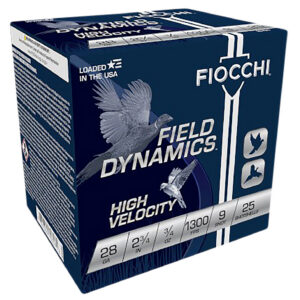 Fiocchi 28HV9 Field Dynamics High Velocity 28Gauge 2.75" 3/4oz 9Shot 25 Per Box/10 Case