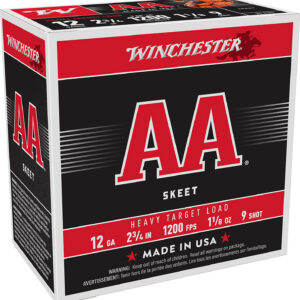 Winchester Ammo AAM129 AA Heavy 12Gauge 2.75" 1 1/8oz 9Shot 25 Per Box/10 Case