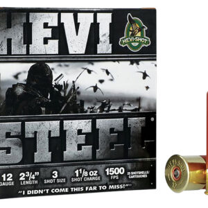 HEVI-Shot HS61223 HEVI-Steel  12Gauge 2.75" 1 1/8oz 3Shot 25 Per Box/10 Case