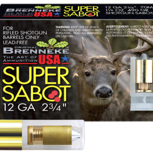 Brenneke SL122SUS SuperSabot  12Gauge 2.75" 1 1/8oz Sabot Slug Shot 5 Per Box/50 Case