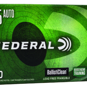 Federal BC45CT1 BallistiClean Reduced Hazard Training 45ACP 155gr Lead Free Frangible 50 Per Box/20 Case