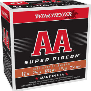 Winchester Ammo AA12SP7 AA Super Pigeon 12Gauge 2.75" 1 1/4oz 7.5Shot 25 Per Box/10 Case