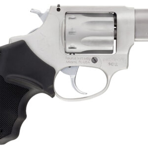 Taurus 2942029UL 942 Ultra-Lite 22 LR 8rd 2" Matte Stainless Finish Barrel, Matte Stainless Finish Cylinder, Stainless Anodized Finish Aluminum Frame & Finger Grooved Black Polymer Grip
