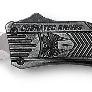 CobraTec Knives SSWCTK1SDAGNS CTK-1  Small 2.75" OTF Dagger Plain D2 Steel Blade/Stonewashed Aluminum Handle Features Glass Breaker Includes Pocket Clip