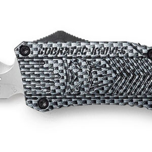 CobraTec Knives LCFCTK1LDNS CTK-1  Large 3.75" OTF Drop Plain D2 Steel Blade/Carbon Fiber Aluminum Handle Features Glass Breaker Includes Pocket Clip