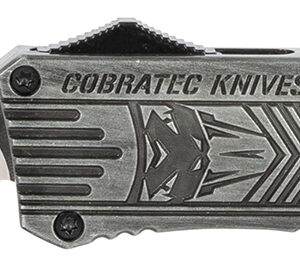 CobraTec Knives LSWCTK1LTNS CTK-1  Large 3.75" OTF Tanto Plain D2 Steel Blade/Stonewashed Aluminum Handle Features Glass Breaker Includes Pocket Clip