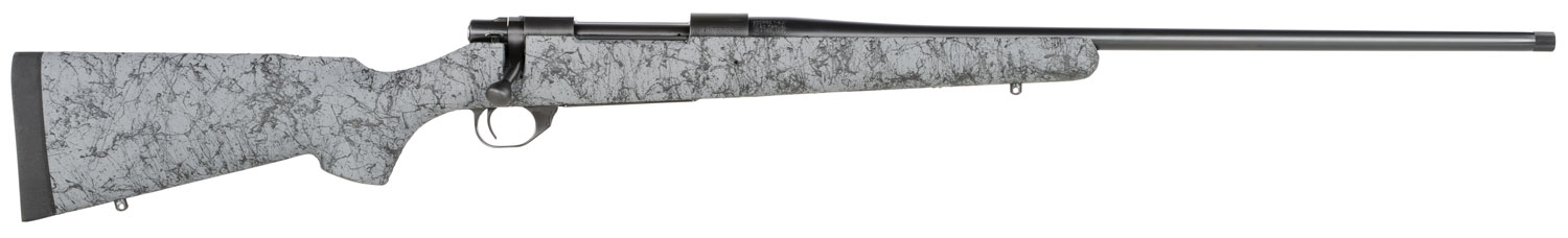 Howa HHS43531 M1500 HS Precision 300 PRC 3+1 24" Threaded Barrel, Black Steel Receiver, Gray w/Black Webbing HS Precision Synthetic Stock