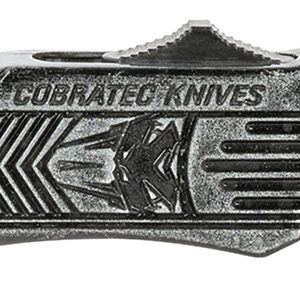 CobraTec Knives SSWCTK1SDAG1SS CTK-1  Small 2.75" OTF Dagger Part Serrated D2 Steel Blade/ Stonewashed Aluminum Handle Features Glass Breaker Includes Pocket Clip