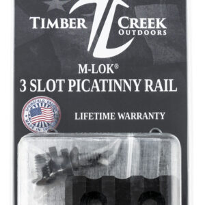 Timber Creek Outdoors M3SPRBL M-LOK 3 Slot Picatinny Rail  Black Anodized