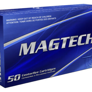 Magtech 50-round box of centerfire cartridges for firearms.