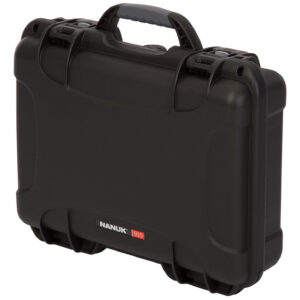 Durable black Nanuk 910 hard case for firearm storage and transport.