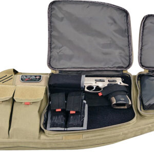 GPS Bags T42ART Tactical AR Case 42" Tan 1000D Nylon with Mag & Storage Pockets, Lockable Zippers, External Handgun Pocket & Visual ID Storage System