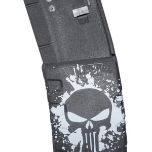 Mission First Tactical EXDPM556PSSWH Extreme Duty  30rd 223 Rem/5.56x45mm Fits AR-15/M4 Black w/White Punisher Skull Splatter Polymer