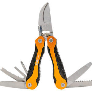 AccuSharp 085C Sportsman's Black/Orange Folding Plain Blade Includes Nylon Case with Belt Clip