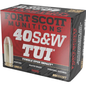 Fort Scott Munitions 400125SCV Tumble Upon Impact (TUI)  40S&W 125gr Solid Copper Spun 20 Per Box/25 Case