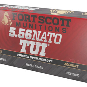 Fort Scott Munitions 556055SCV Tumble Upon Impact (TUI)  5.56x45mmNATO 55gr Solid Copper Spun 20 Per Box/25 Case