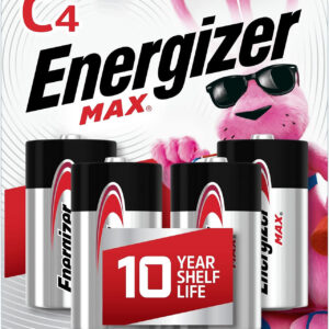 Energizer E93BP4 C Max Black & Silver 1.5V Alkaline, Qty (4) Single Pack
