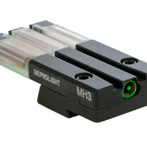 Meprolight USA 631253108 FT Bullseye Rear Sight Green/Tritium Fiber Optic, Black Frame, Fits HK VP9/HK45/HK45C/P30/SFP9 (Non-OR Models), Dovetail Mount