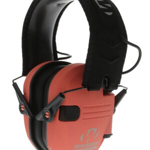 Walker's GWPRSEMCOR Razor Slim Electronic Muff 23 dB Over the Head Coral/Black Polymer