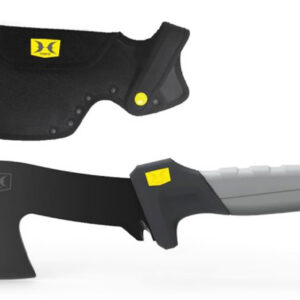 Hawk HWKHATCH Hatchet 2.50" Stainless Steel Axe Style Blade w/Black TiNi Finish, Black/Gray GRN w/Rubber Overlay Handle, 9.46" Long
