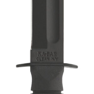 Ka-Bar 1256 Fighting/Utility  5.25" Fixed Clip Point Plain Black 1095 Cro-Van Blade, Black Kraton G Handle, Includes Sheath