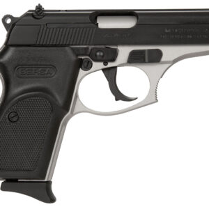 A semi-automatic pistol with black slide and grip, designed for personal protection and target shoot.