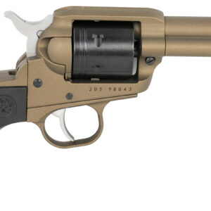 Ruger 2017 Wrangler  22 LR 6 Shot 3.75" Burnt Bronze Cerakote Steel Barrel, Burnt Bronze Cerakote Aluminum Frame, Black Cerakote Cylinder, Black Birdshead Grip, Exposed Hammer