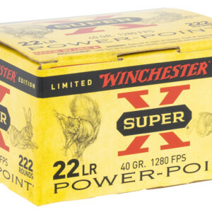 Winchester Ammo X22LRPPB Super X 22LR 40gr Plated Hollow Point 222 Per Box/10 Case