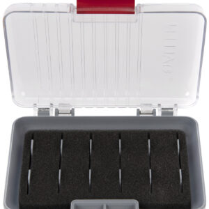 Plastic gun case with foam padding for secure firearm storage.