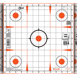 EZ-Aim 15333100 Sight-In  Grid Paper Self-Adhesive 12" x 12" Orange/White 100 Per Pack