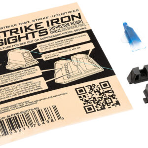 Strike Industries P320SIGHTSSH Strike Iron Sights  Black/Blank Front Sight Black/Blank Rear Sight Sig Sauer P320 with Rear Dovetail Suppressor Height