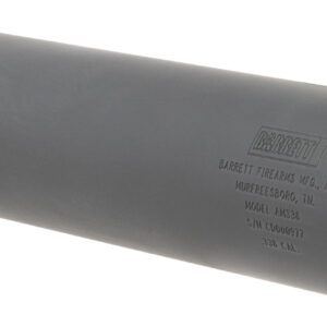 Barrett 18415 AM 338 made of Black Titanium with 1.90" Diameter, 10.30" OAL & 5/8"-24 tpi Thread Pattern for 338 Cal or Lower Includes Barrett Muzzle Brake Adaptor